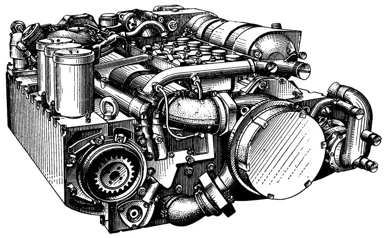 Tsev neeg ntawm ob-stroke diesel cav ntawm Soviet armored tsheb