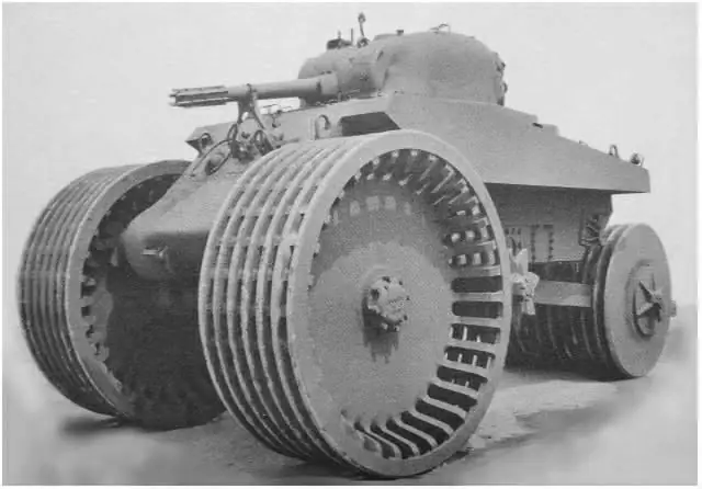 Mine roller. T10 Sherman M4A2